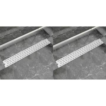 Linear Shower Drain Set - 830x140mm Stainless Steel | HipoMarket