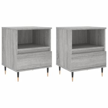 Stylish Grey Sonoma Bedside Cabinets - 2 pcs | Hipomarket UK