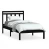 Black Solid Wood Pine Bed Frame 100x200 cm - Hipomarket