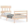 Solid Wood Bed Frame with Headboard - 100x200 cm | HipoMarket