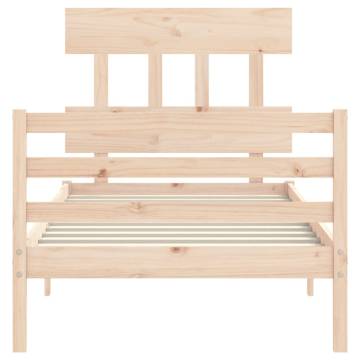 Solid Wood Bed Frame with Headboard - 100x200 cm | HipoMarket