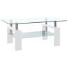 Coffee Table White and Transparent 95x55x40 cm Tempered Glass Colour white Quantity in Package 1 