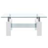 Modern White and Transparent Coffee Table | 95x55 cm