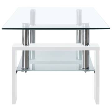 Modern White and Transparent Coffee Table | 95x55 cm