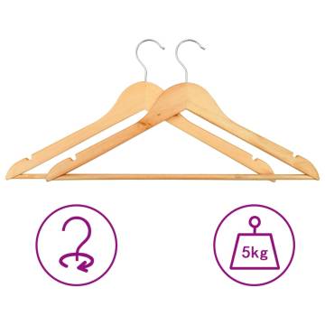 50 pcs Non-slip Hardwood Clothes Hanger Set - Durable & Sturdy