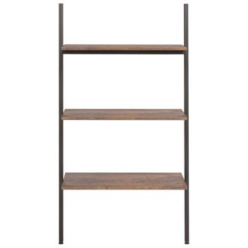 3-Tier Leaning Shelf - Dark Brown & Black - Space Saver