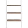 3-Tier Leaning Shelf - Dark Brown & Black - Space Saver