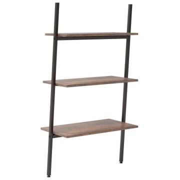 3-Tier Leaning Shelf - Dark Brown & Black - Space Saver