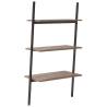 3-Tier Leaning Shelf - Dark Brown & Black - Space Saver