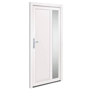 Front Door White 98x200 cm PVC - Secure & Elegant Design