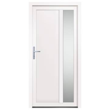 Front Door White 98x200 cm PVC - Secure & Elegant Design