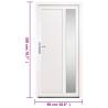 Front Door White 98x200 cm PVC - Secure & Elegant Design