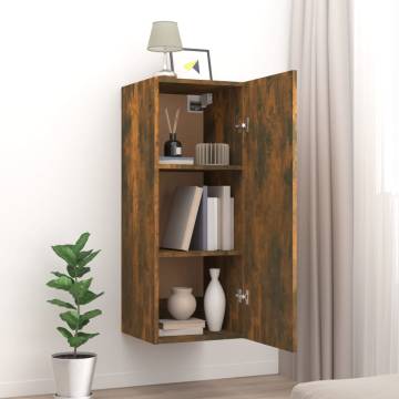 Hanging Wall Cabinet Smoked Oak - 34.5x34x90 cm