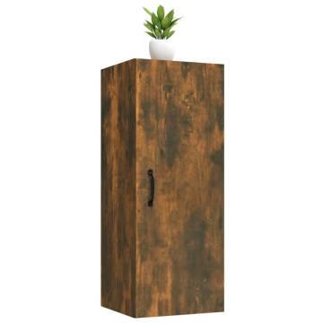 Hanging Wall Cabinet Smoked Oak - 34.5x34x90 cm