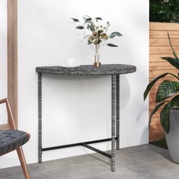 Garden Table Grey 80x50x75 cm Poly Rattan | Hipomarket UK