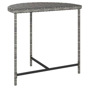 Garden Table Grey 80x50x75 cm Poly Rattan | Hipomarket UK