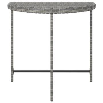 Garden Table Grey 80x50x75 cm Poly Rattan | Hipomarket UK