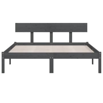 Grey Pine Bed Frame 140x200 cm | Modern & Sturdy Design