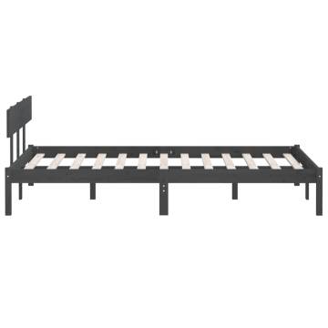 Grey Pine Bed Frame 140x200 cm | Modern & Sturdy Design