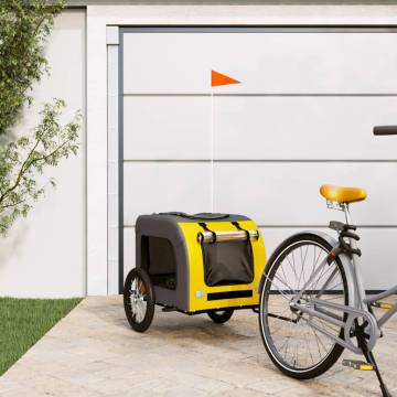 Pet Bike Trailer - Yellow & Grey Oxford Fabric & Iron