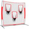 Portable Baseball Net Black and Red - 183x105x183 cm