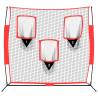 Portable Baseball Net Black and Red - 183x105x183 cm