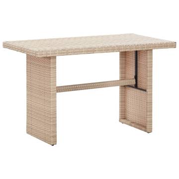 Stylish Beige Garden Table - 110x60 cm Poly Rattan