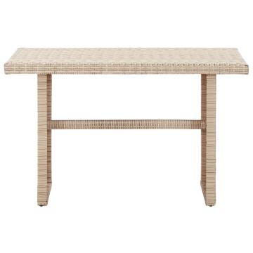 Stylish Beige Garden Table - 110x60 cm Poly Rattan