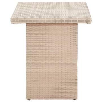 Stylish Beige Garden Table - 110x60 cm Poly Rattan