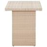 Stylish Beige Garden Table - 110x60 cm Poly Rattan