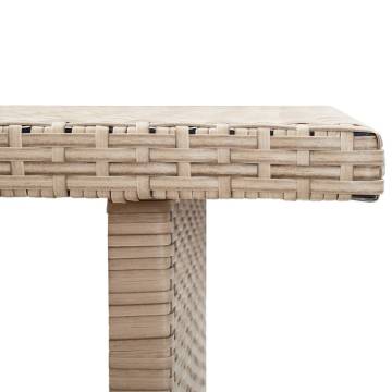 Stylish Beige Garden Table - 110x60 cm Poly Rattan