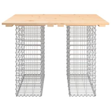 Garden Bench Gabion Design - Solid Pine Wood | Hipomarket UK