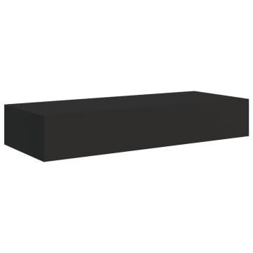 Wall-mounted Drawer Shelf Black 60x23.5x10cm MDF - HipoMarket