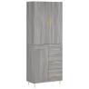 Highboard Grey Sonoma - Elegant Engineered Wood Storage Unit