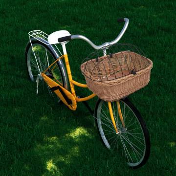 Bike Front Basket with Cover - Vintage Willow Design