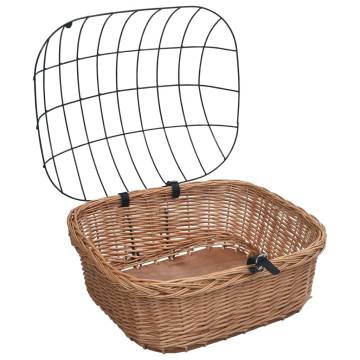 Bike Front Basket with Cover - Vintage Willow Design