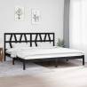 Bed Frame Black Solid Wood Pine 200x200 cm Colour black Size 200 x 200 cm 