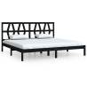 Black Solid Pine Bed Frame 200x200 cm | Hipomarket UK