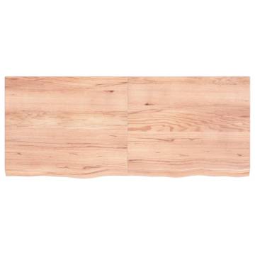 Light Brown Solid Wood Bathroom Countertop | 120x50 cm