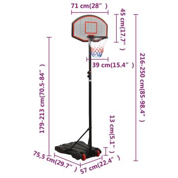 Adjustable Basketball Stand Black 216-250 cm - Hipomarket