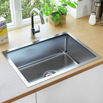 Handmade Stainless Steel Kitchen Sink - Modern Elegance