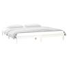 LED Bed Frame White 200x200 cm Solid Wood - Stylish & Stable