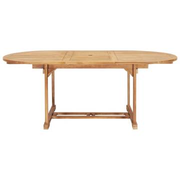 Extending Garden Table 150-200 cm Solid Teak Wood | HipoMarket