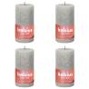 Bolsius Rustic Pillar Candles Shine - Sandy Grey 4 pcs