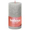 Bolsius Rustic Pillar Candles Shine - Sandy Grey 4 pcs