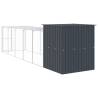 Chicken Cage with Run Anthracite - Galvanised Steel 165x659cm