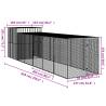 Chicken Cage with Run Anthracite - Galvanised Steel 165x659cm