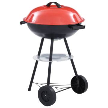 Portable XXL Charcoal Kettle BBQ Grill with Wheels - 44 cm