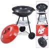 Portable XXL Charcoal Kettle BBQ Grill with Wheels - 44 cm