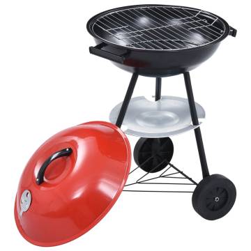 Portable XXL Charcoal Kettle BBQ Grill with Wheels - 44 cm